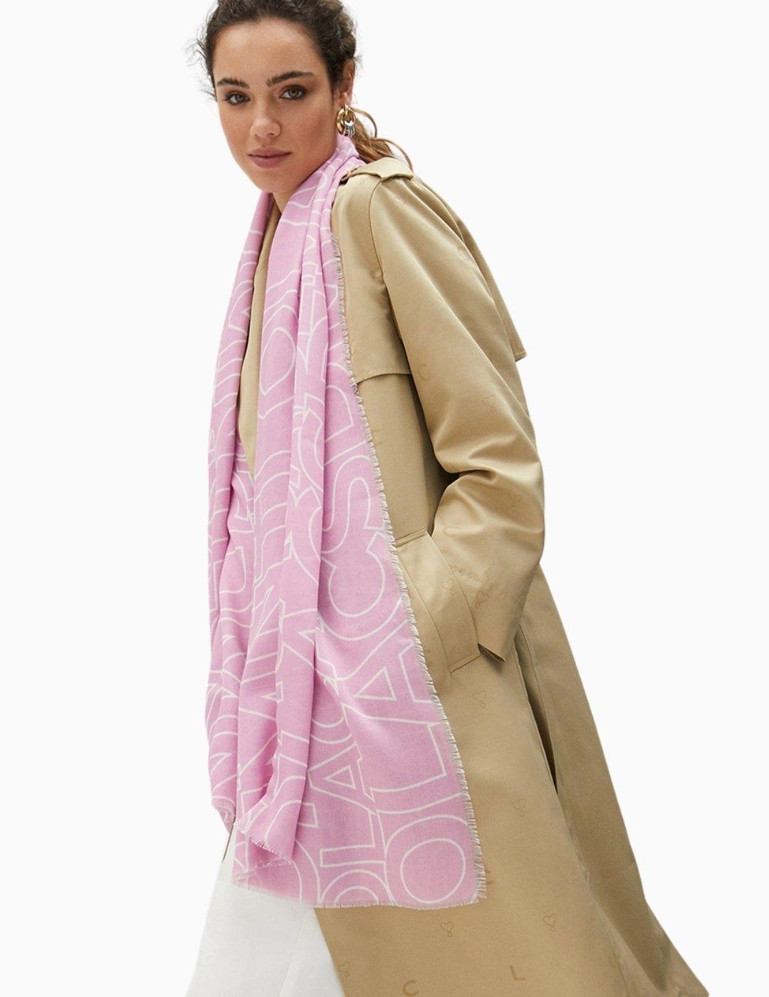 FULAR LOLA CASADEMUNT MONOGRAMA ROSA