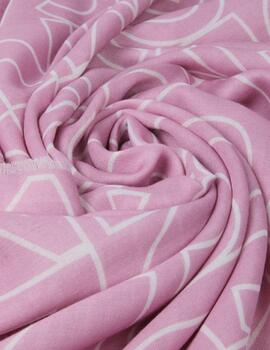 FULAR LOLA CASADEMUNT MONOGRAMA ROSA