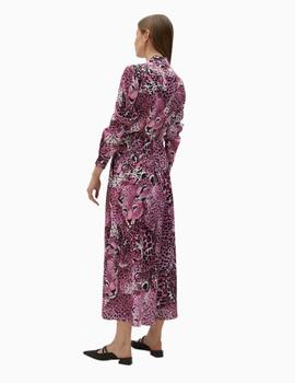 VESTIDO LOLA CASADEMUNT ANIMAL PRINT ROSA