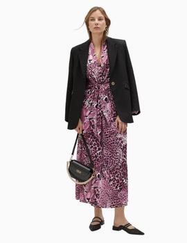 VESTIDO LOLA CASADEMUNT ANIMAL PRINT ROSA