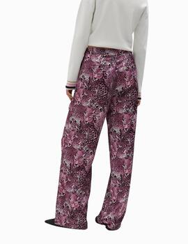 PANTALÓN LOLA CASADEMUNT RECTO ANIMAL PRINT ROSA