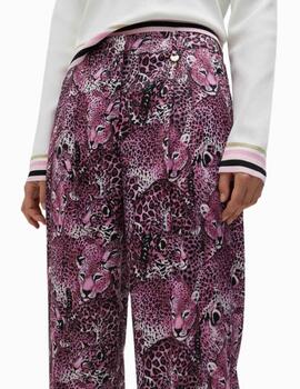 PANTALÓN LOLA CASADEMUNT RECTO ANIMAL PRINT ROSA