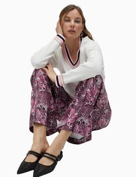 PANTALÓN LOLA CASADEMUNT RECTO ANIMAL PRINT ROSA