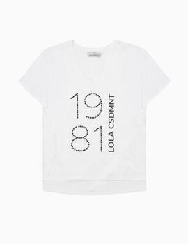 CAMISETA LOLA CASADEMUNT PIEDRAS 1981 BLANCA