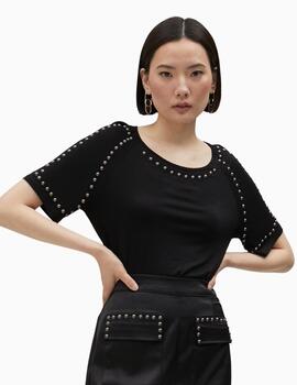 CAMISETA LOLA CASADEMUNT MANGA CORTA TACHAS NEGRAS