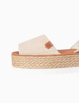 SANDALIAS POPA MENORQUINA PLATAFORMA ORO BOREAL
