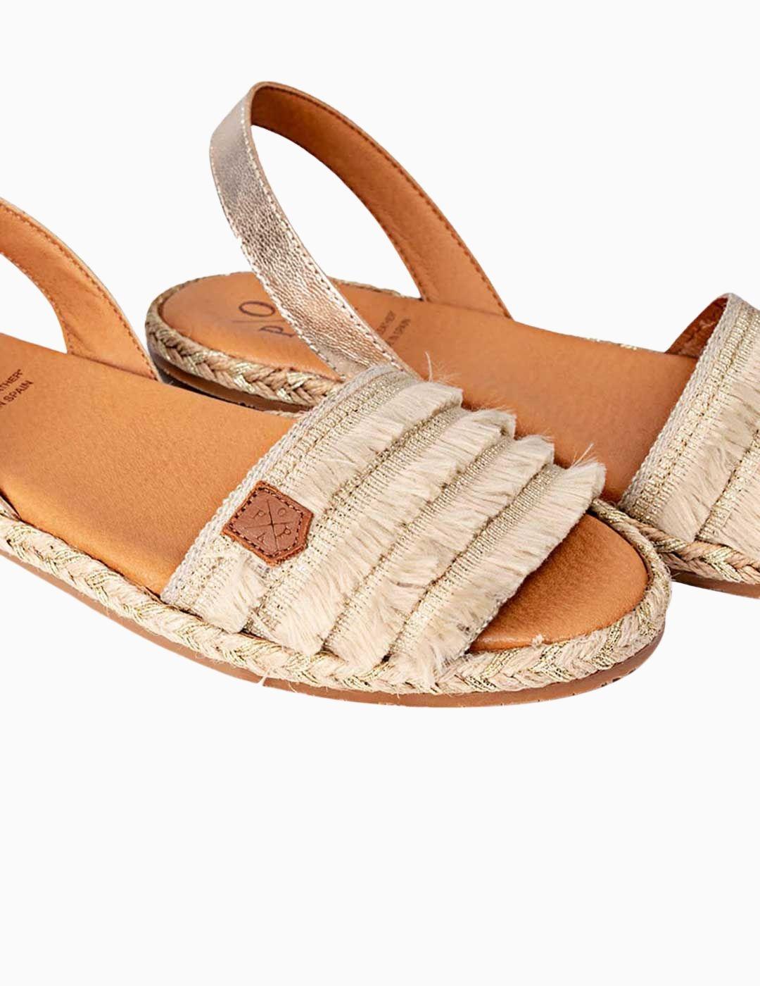 MENORQUINA POPA PLANA MENDOZA FLECOS BEIGE