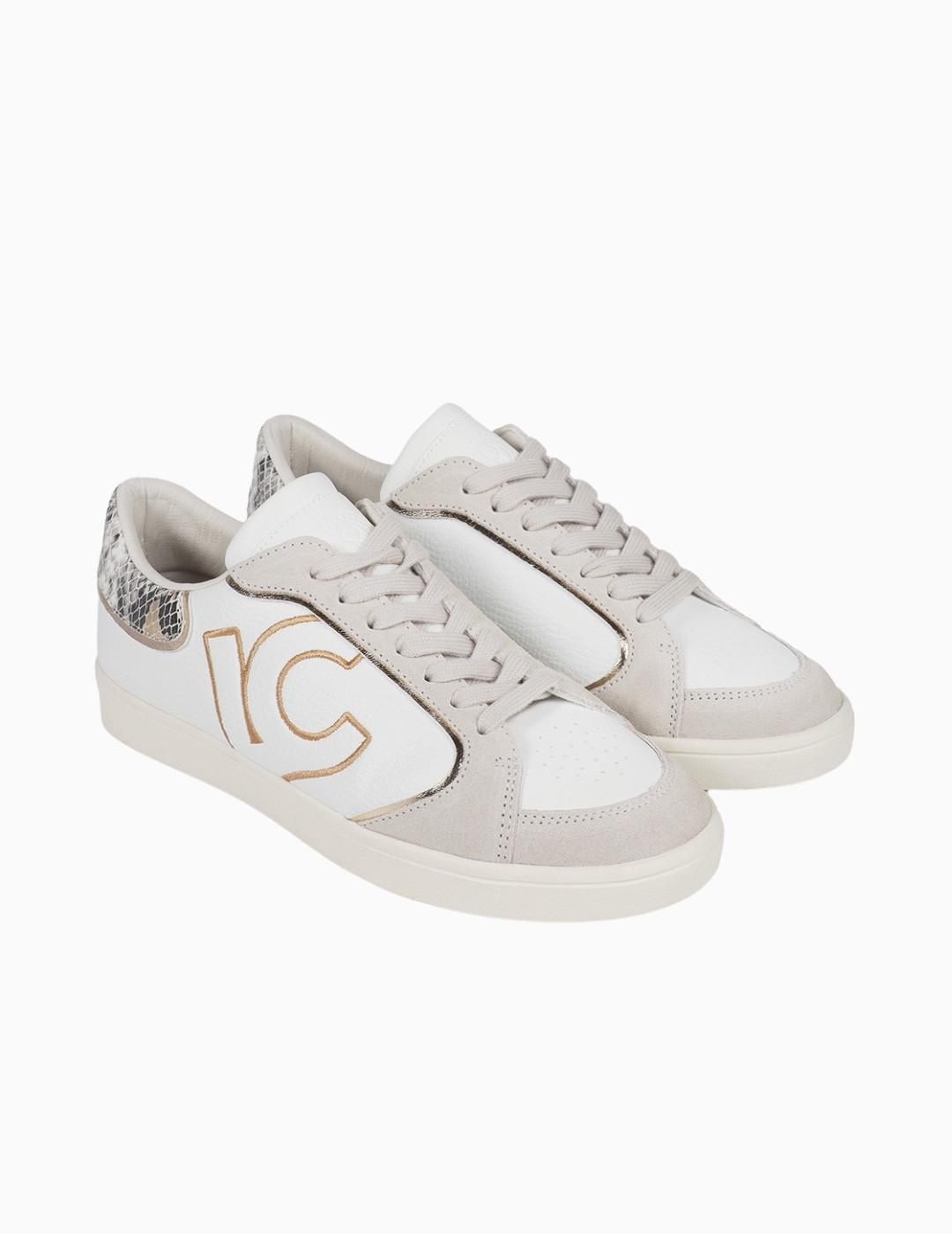ZAPATILLAS LOLA CSDM DETALLE SERPIENTE Y PIEL GRIS