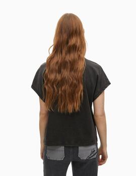 CAMISETA LOLA CSDM LAVADA DETALLE JOYA GRIS