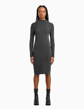VESTIDO G-STAR WASHED SLIM RIB DK BLACK GD
