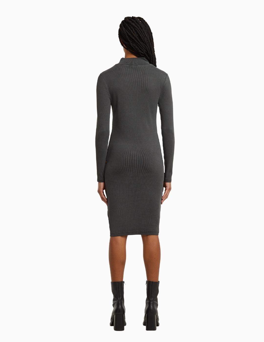 VESTIDO G-STAR WASHED SLIM RIB DK BLACK GD