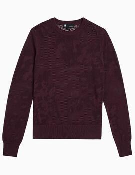 JERSEY G-STAR POINTELLE KNIT GRANATE