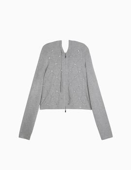 CHAQUETA  LOLA CSDM PUNTO CREMALLERA Y PEDRERIA