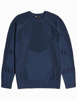JERSEY G-STAR 3D BIKER R KNIT AZUL