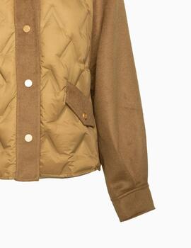 CHAQUETA BSB ACOLCHADO ROMBOS CON CAPUCHA CAMEL