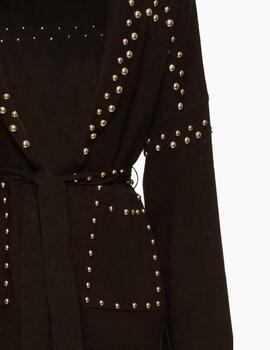 CHAQUETA BSB  DE PUNTO CON TACHUELAS NEGRA