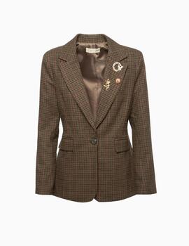 BLAZER BSB ESTAMPADO DE CUADROS MARRÓN