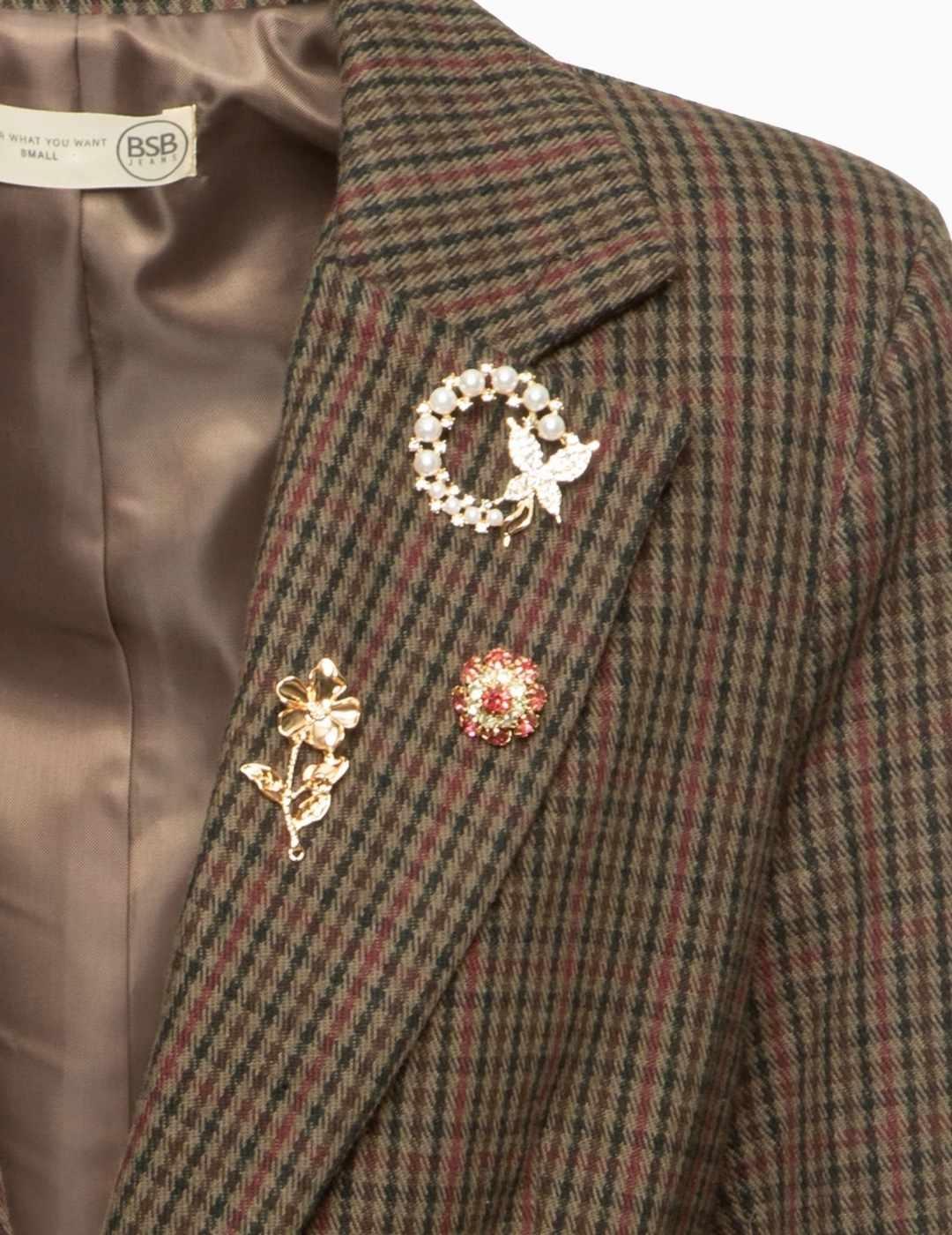 BLAZER BSB ESTAMPADO DE CUADROS MARRÓN