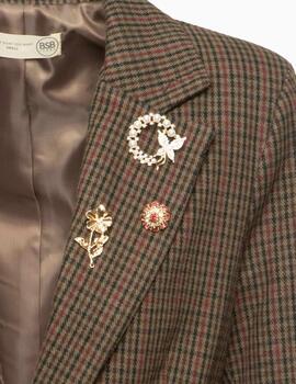 BLAZER BSB ESTAMPADO DE CUADROS MARRÓN