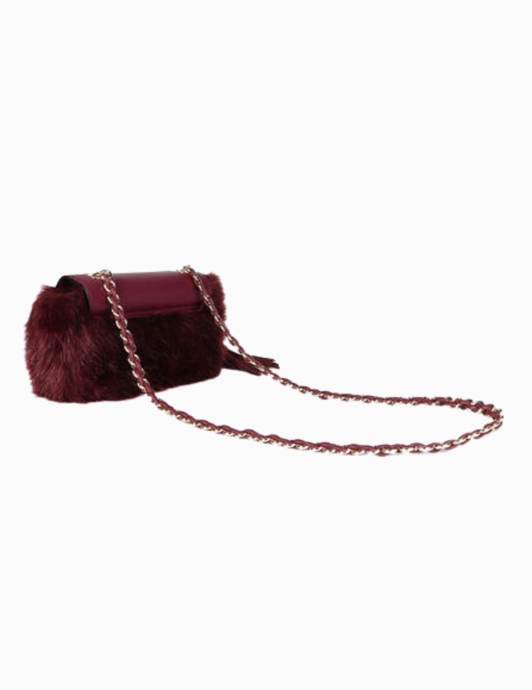BOLSO LOLA CSDM BY MAITE PELO CON SOLAPA BURDEOS