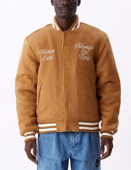 Chaqueta Obey Time Varsity Jacket Brown Sugar