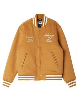 Chaqueta Obey Time Varsity Jacket Brown Sugar