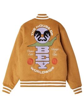 Chaqueta Obey Time Varsity Jacket Brown Sugar