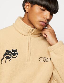 Chaqueta Obey Pulp Mock Neck Pullover Oat Milk