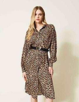 Vestido Twinset Camisero Leopardo