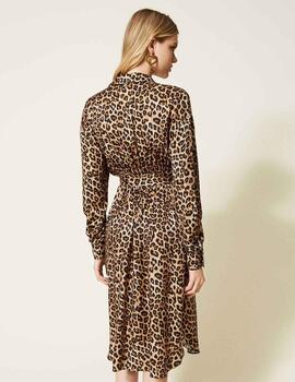 Vestido Twinset Camisero Leopardo