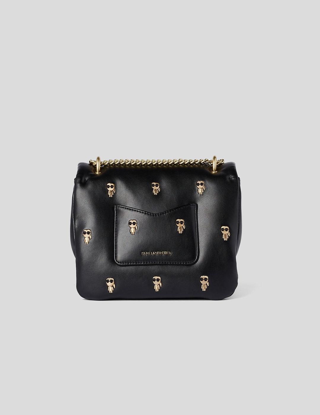 Bolso Karl Lagerfeld ikonik embro flap cb negro