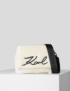 Bolso Karl Lagerfeld signature soft md blanco