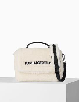 Bolso Karl Lagerfeld shearling top handle blanco