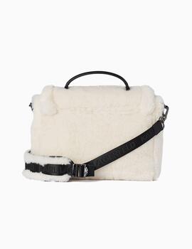 Bolso Karl Lagerfeld shearling top handle blanco