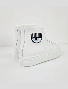 Zapatillas Chiara Ferragni bota piel blanca