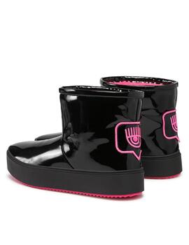 Bota Chiara Ferragni Ankle Boot black vinil-pink