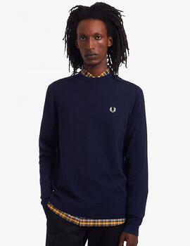 Jersey  Fred Perry cuello redondo clásico azul