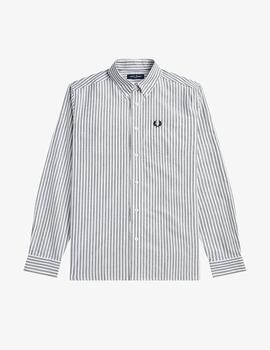 Camisa Fred Perry Oxford rayas gris y blanco