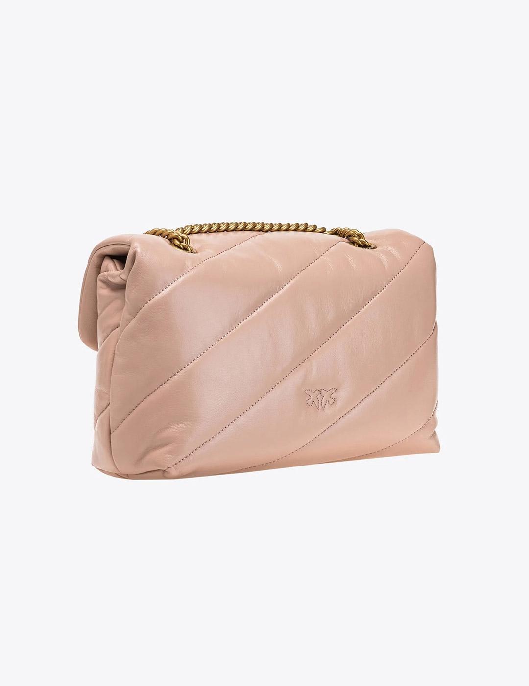 Bolso Pinko Love classic puff maxi quild 8cl rosa