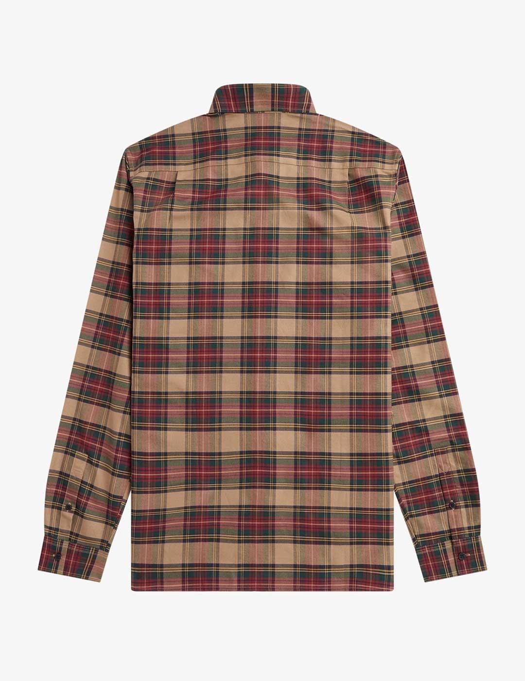 Camisa Fred Perry de cuadros escoceses marrón