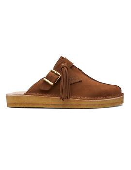 Zueco Clarks Trek Mule Caramel Suede Marrón