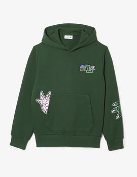 Sudadera Lacoste Holiday con capucha y estampado