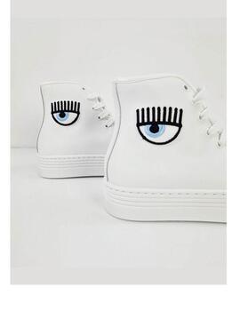 Zapatillas Chiara Ferragni bota piel blanca