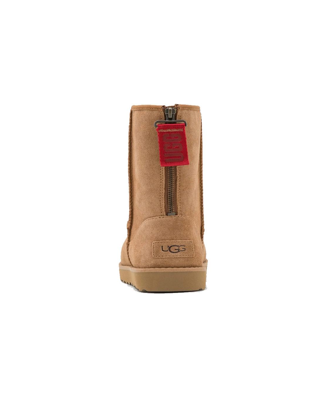 Botas UGG Classic Short Logo Zip Chestnut