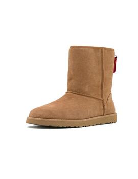 Botas UGG Classic Short Logo Zip Chestnut