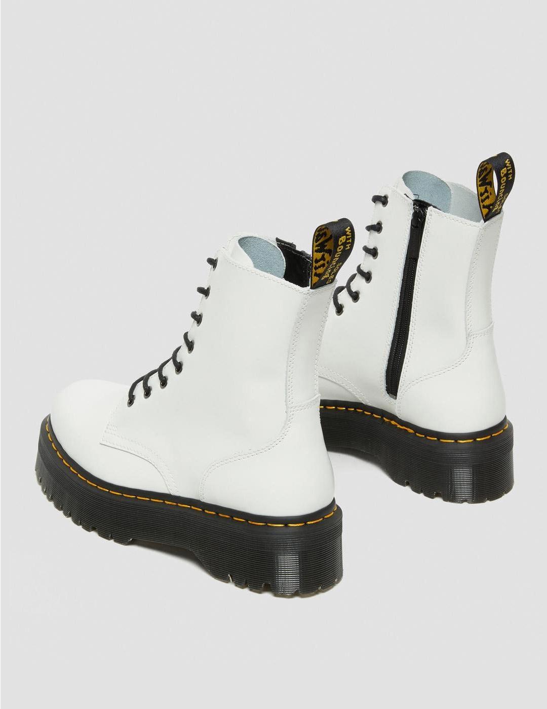 Bota de Plataforma Dr. Martens Jadon Piel  Blanca