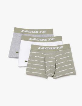 Pack 3 Calzoncillos Lacoste con cintura contraste