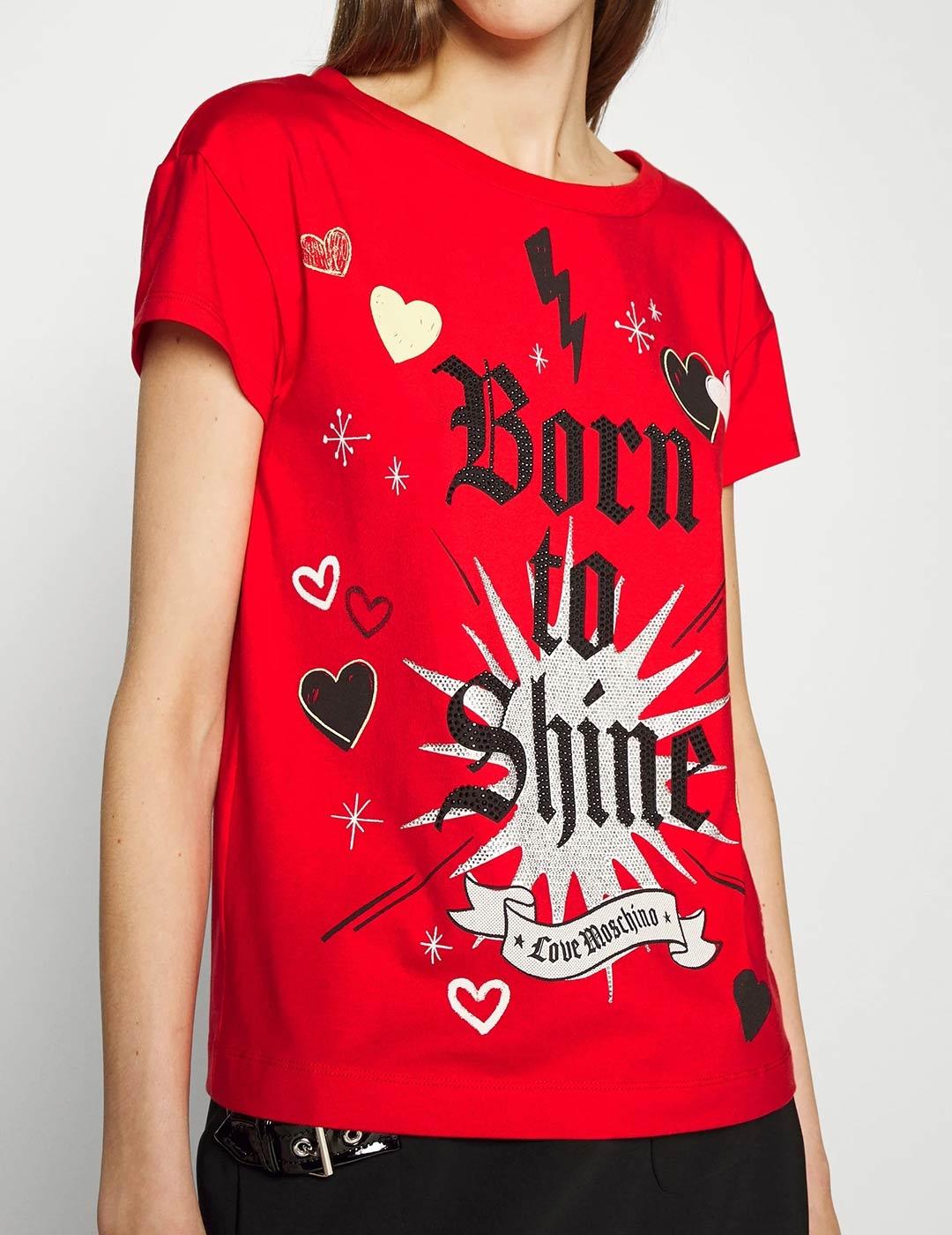 Camiseta LOVE MOSCHINO Born To Shine