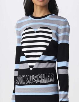 Vestido  LOVE MOSCHINO de Punto a Rayas