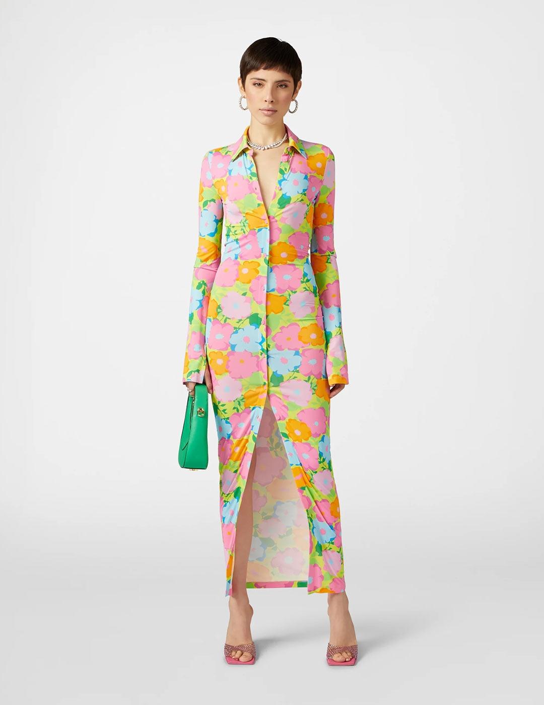 Vestido Chemisier Flores